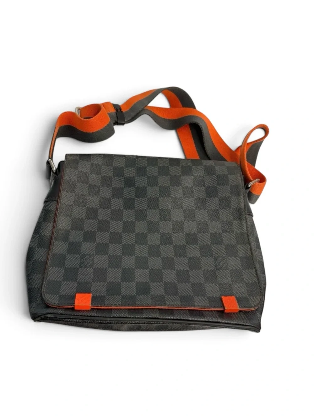Louis Vuitton Damier Graphite District PM Messenger Bag – Orange Authentic